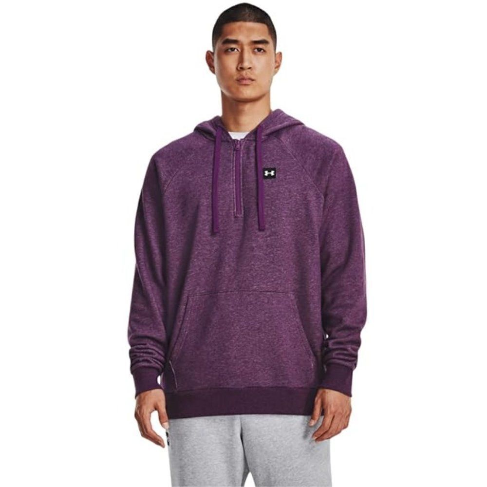 Under Armour Men's Purple Rival Fleece Half-Zip Long Sleeves Hoodie Size Medium